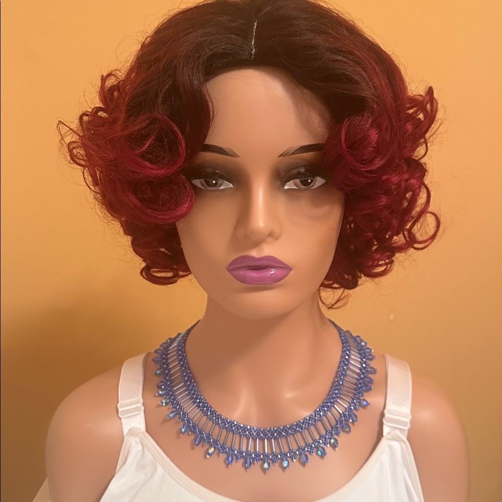 Blue Crystal Netted Statement Necklace